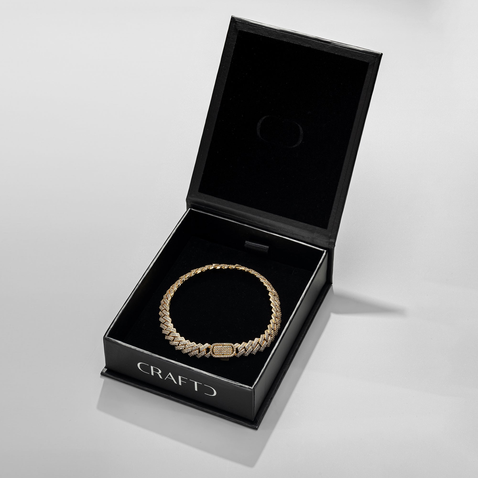 Prong Link Iced Cuban Bracelet (Gold) 8mm