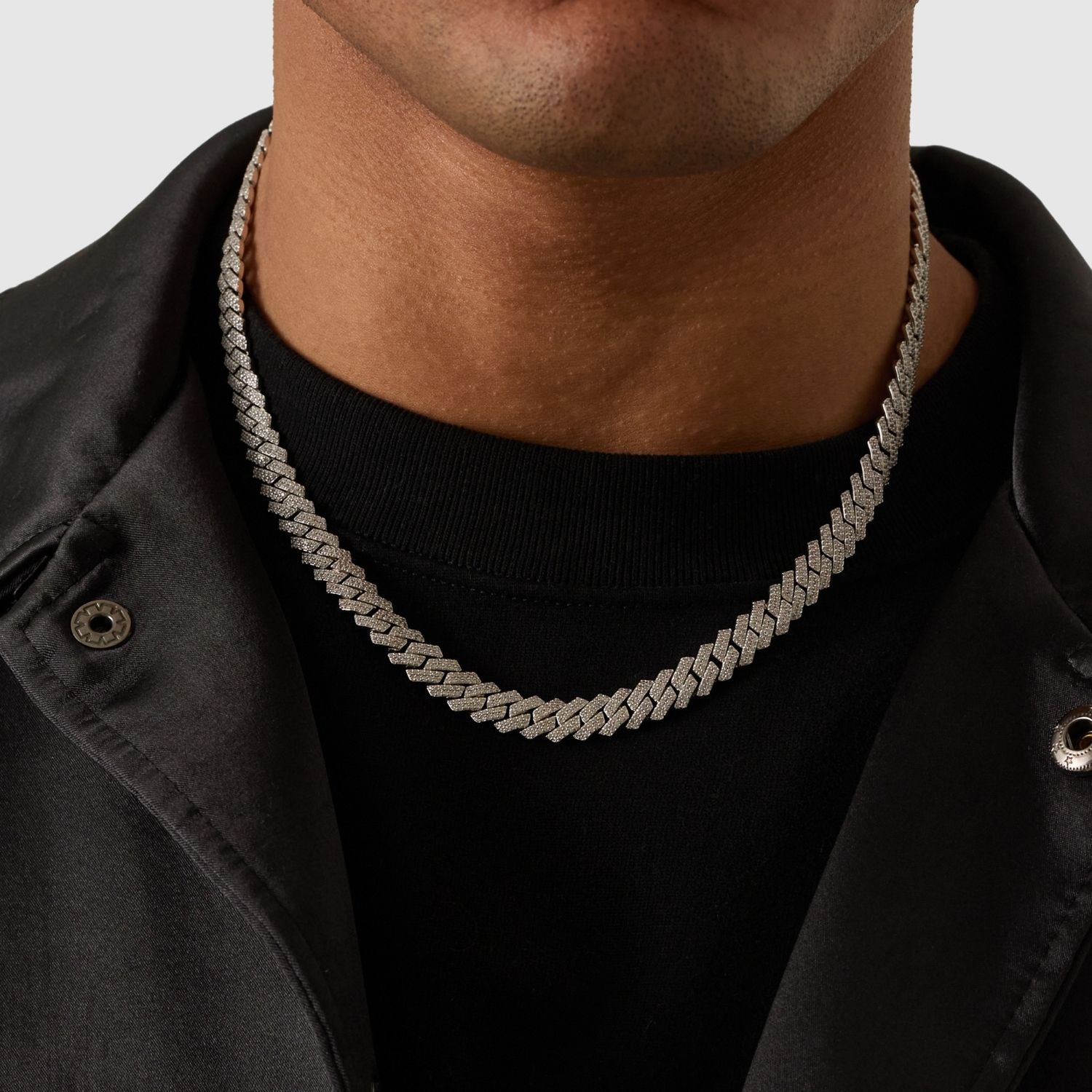 Prong Link Iced Cuban (Silver) 8mm