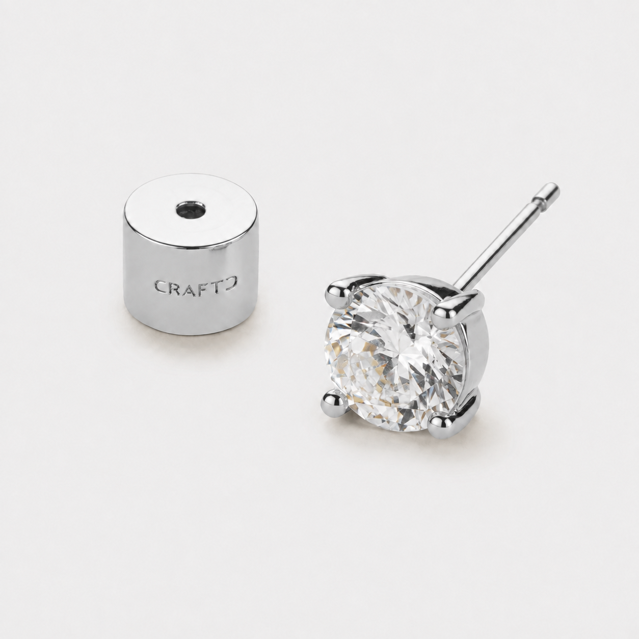 Diamond Stud Earring (Silver)