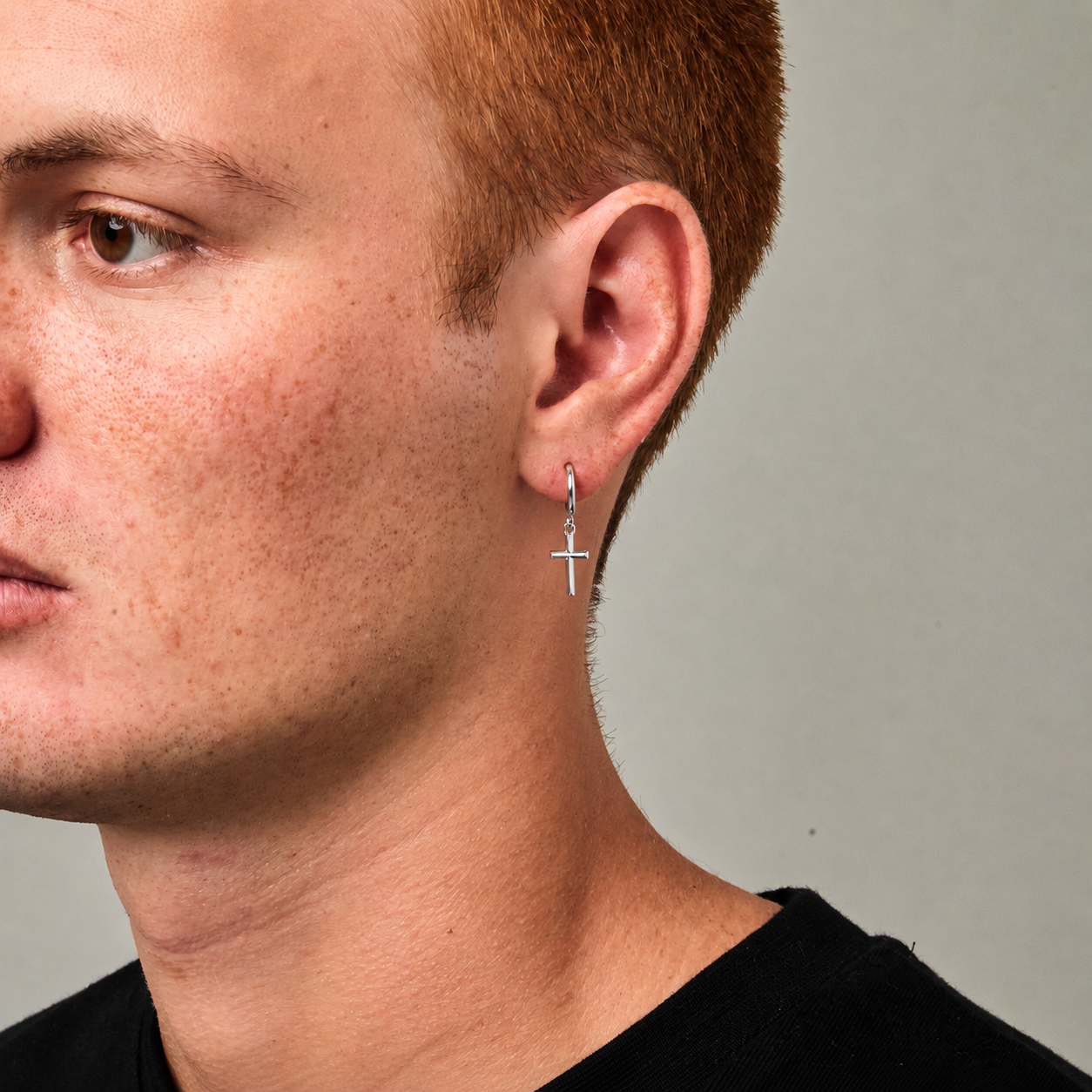 Cross Earring (Silver)