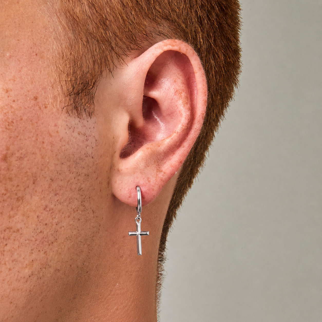 Cross Earring (Silver)