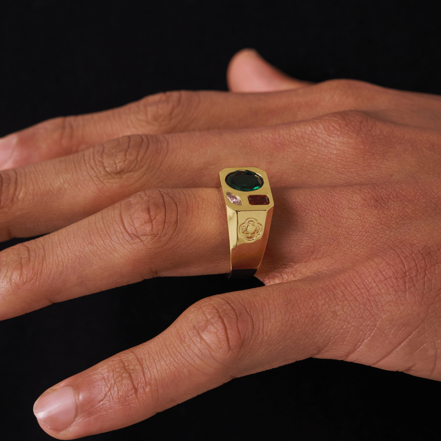 Tri Stone Ring (Gold)