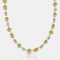 Melted Citrine Gemstone Necklace (Silver)