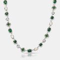 Melted Emerald Gemstone Necklace (Silver)