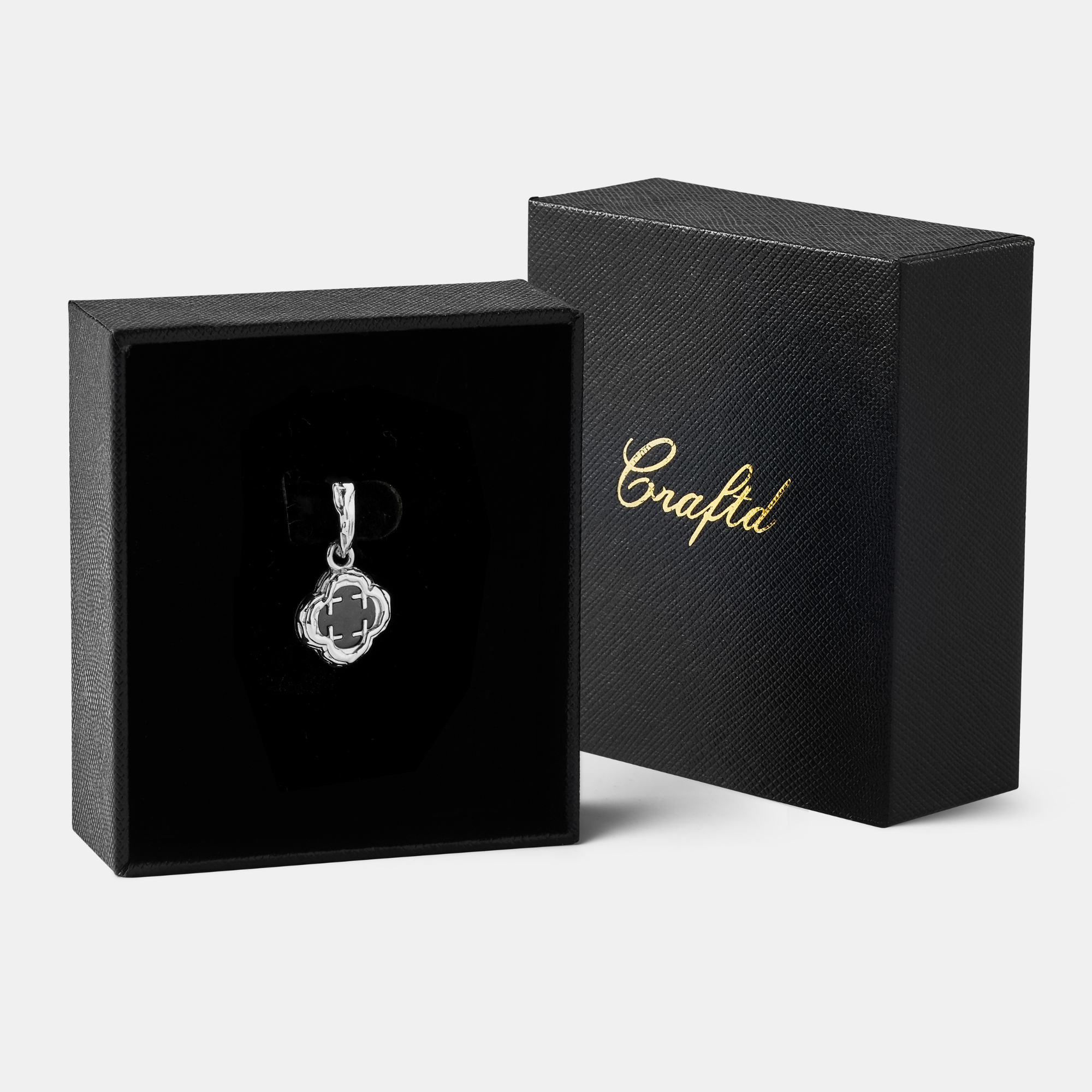 Melted Onyx Clover Stone (Silver) | Sterling Silver