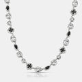 Melted Onyx Gemstone Necklace (Silver)