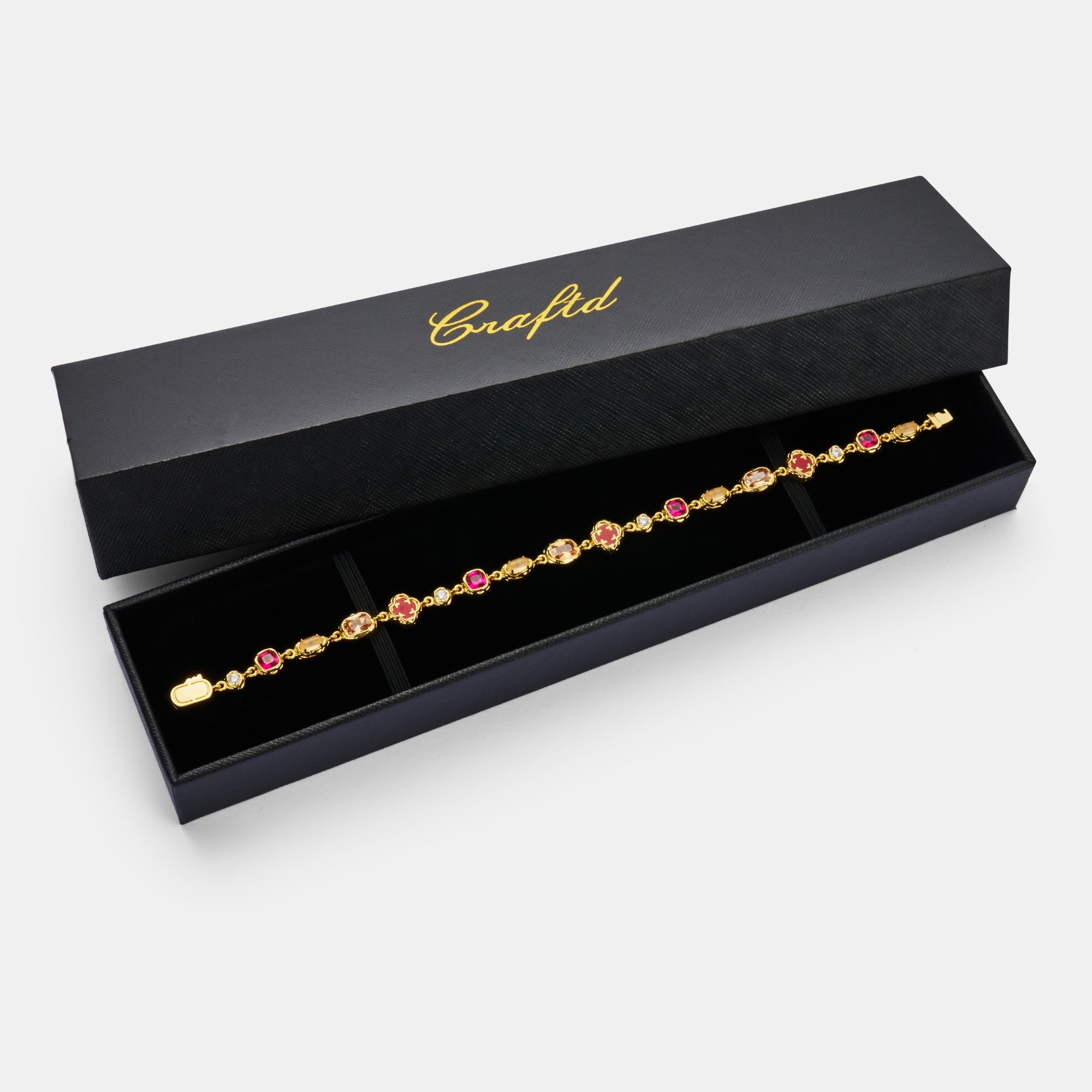 Melted Ruby Gemstone Necklace (Gold)