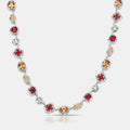 Melted Ruby Gemstone Necklace (Silver)