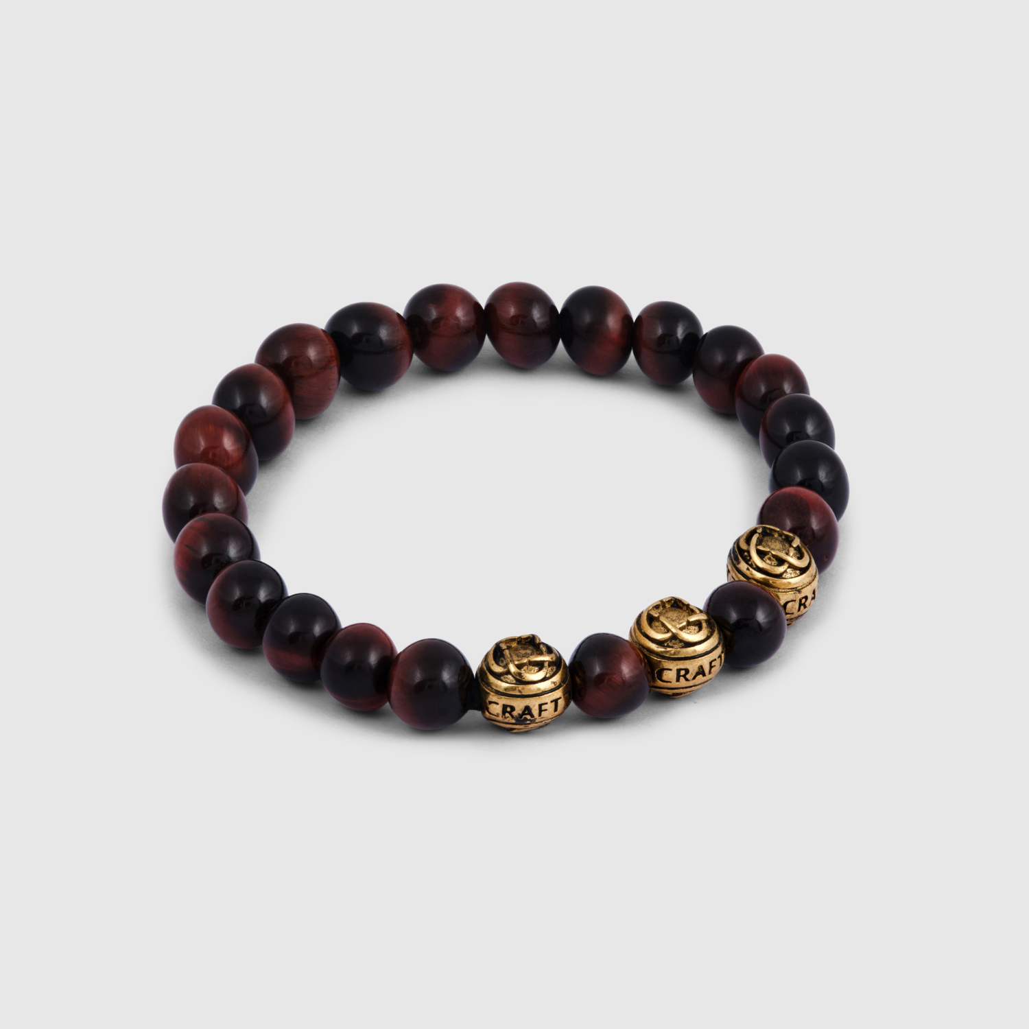 CRAFTDLondon クラフトロンドン Tiger's Eye Obsidian Bracelet Men's Tiger's Eye Bead Bracelet