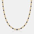 Blue Gemstone Clover Necklace (Gold)