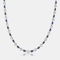 Blue Gemstone Clover Necklace (Silver)