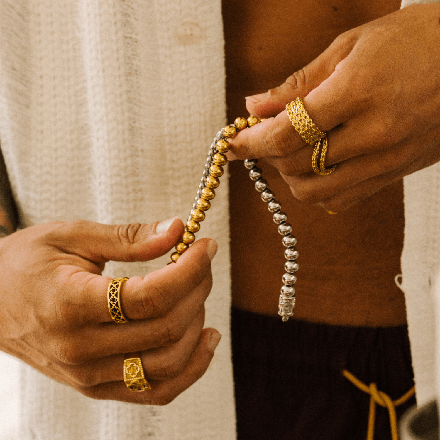 Chrome Ball Bracelet (Gold)