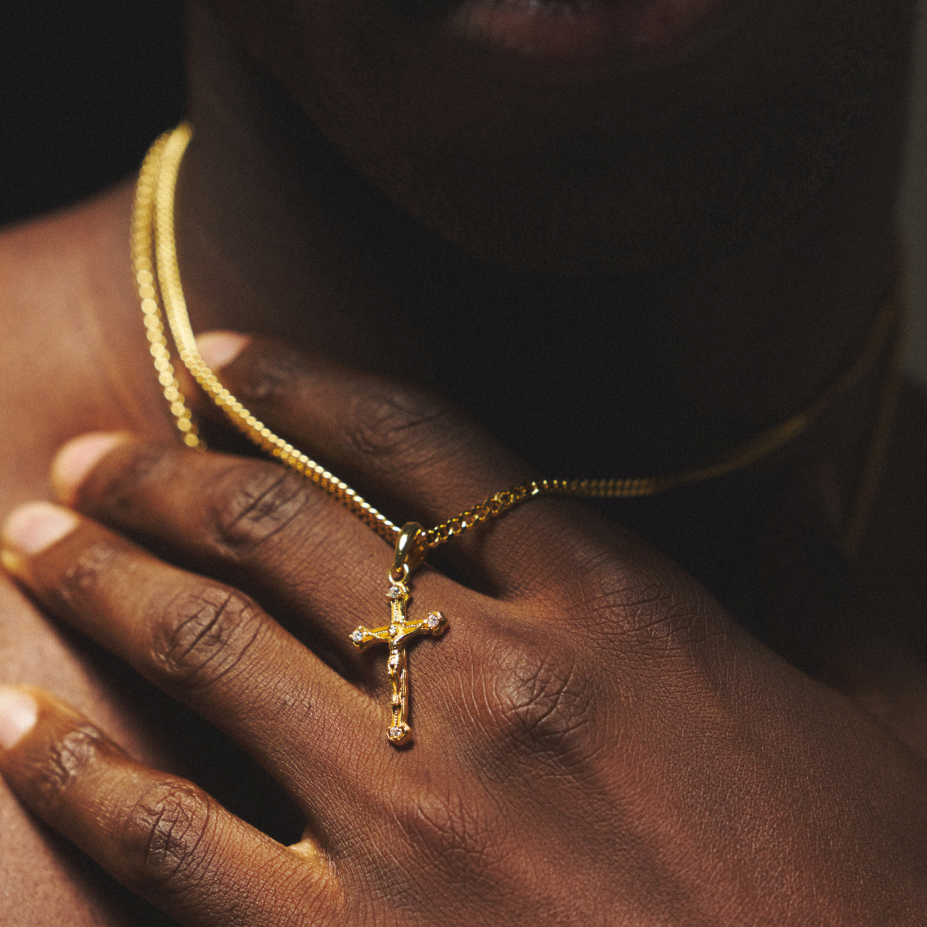 Melted Crucifix (18ct Gold) | Sterling Silver