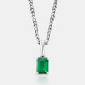 Emerald Stone Pendant (Silver)