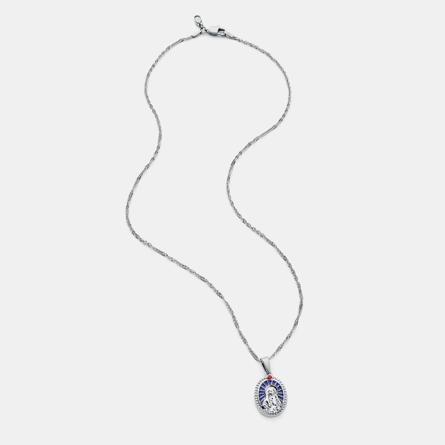 Enamel Virgin Mary (Silver)