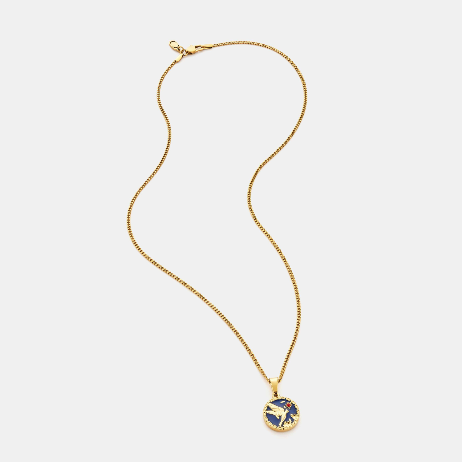 Enamel Swallow Pendant (Gold)