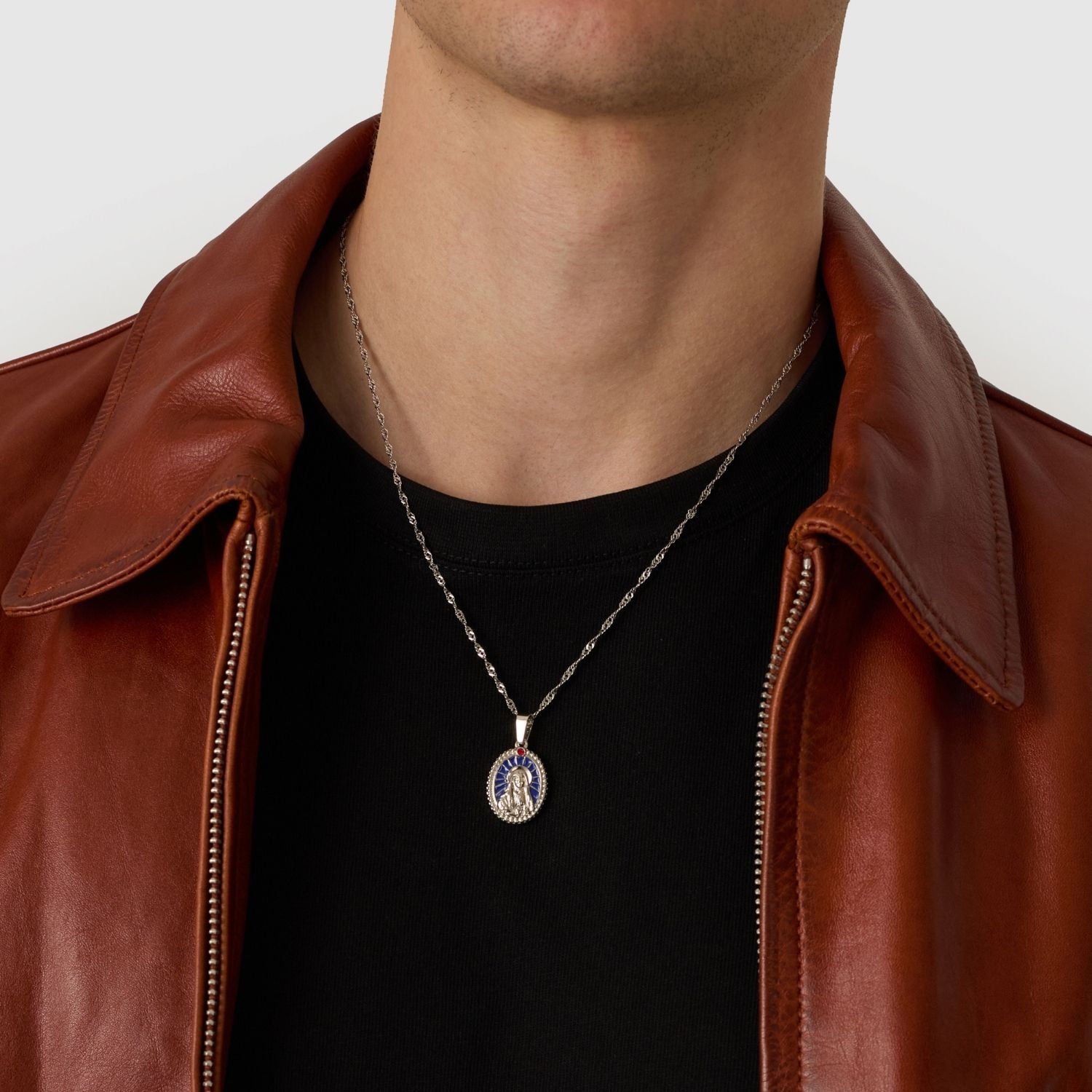 Enamel Virgin Mary (Silver)