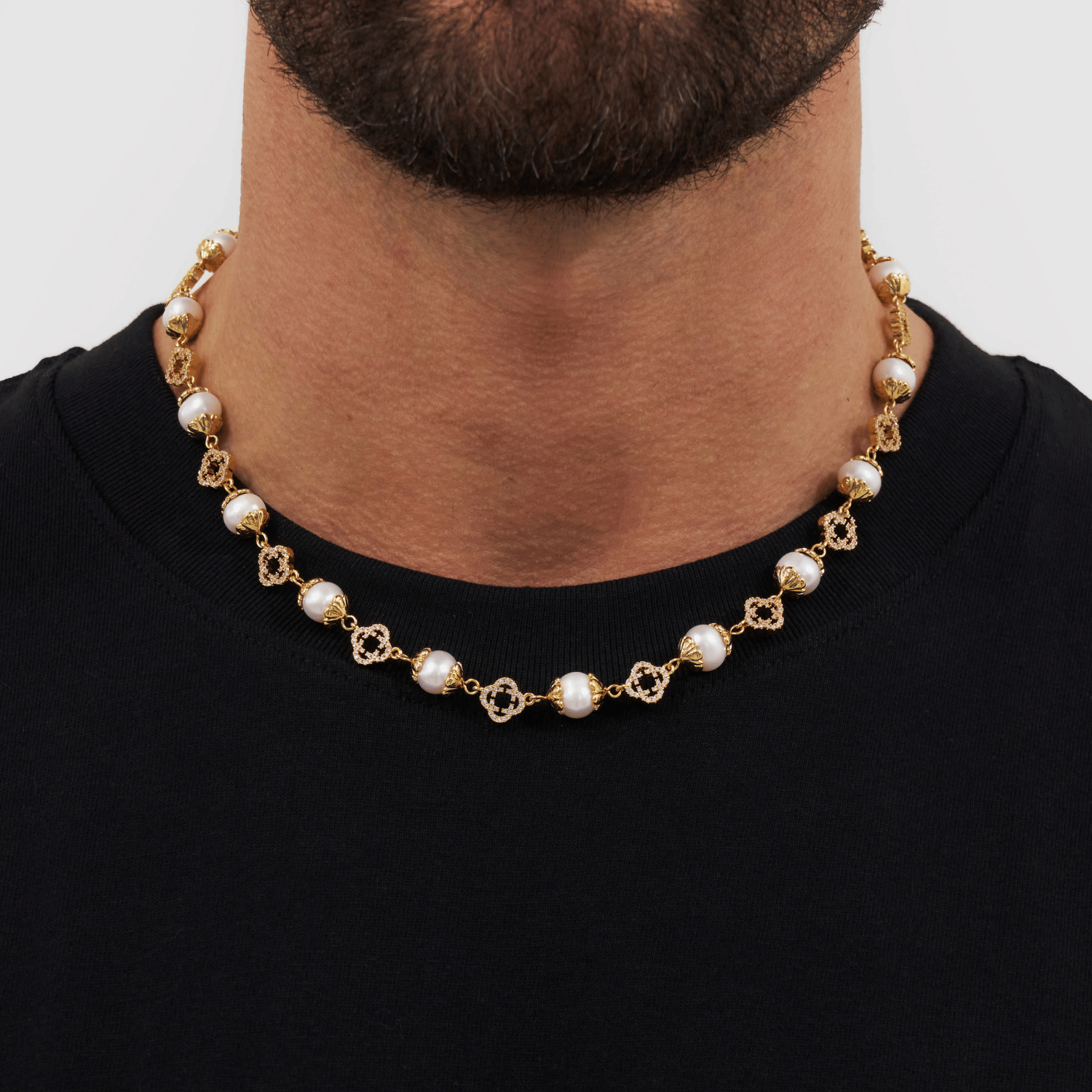 Filigree Real Pearl Necklace (Gold)