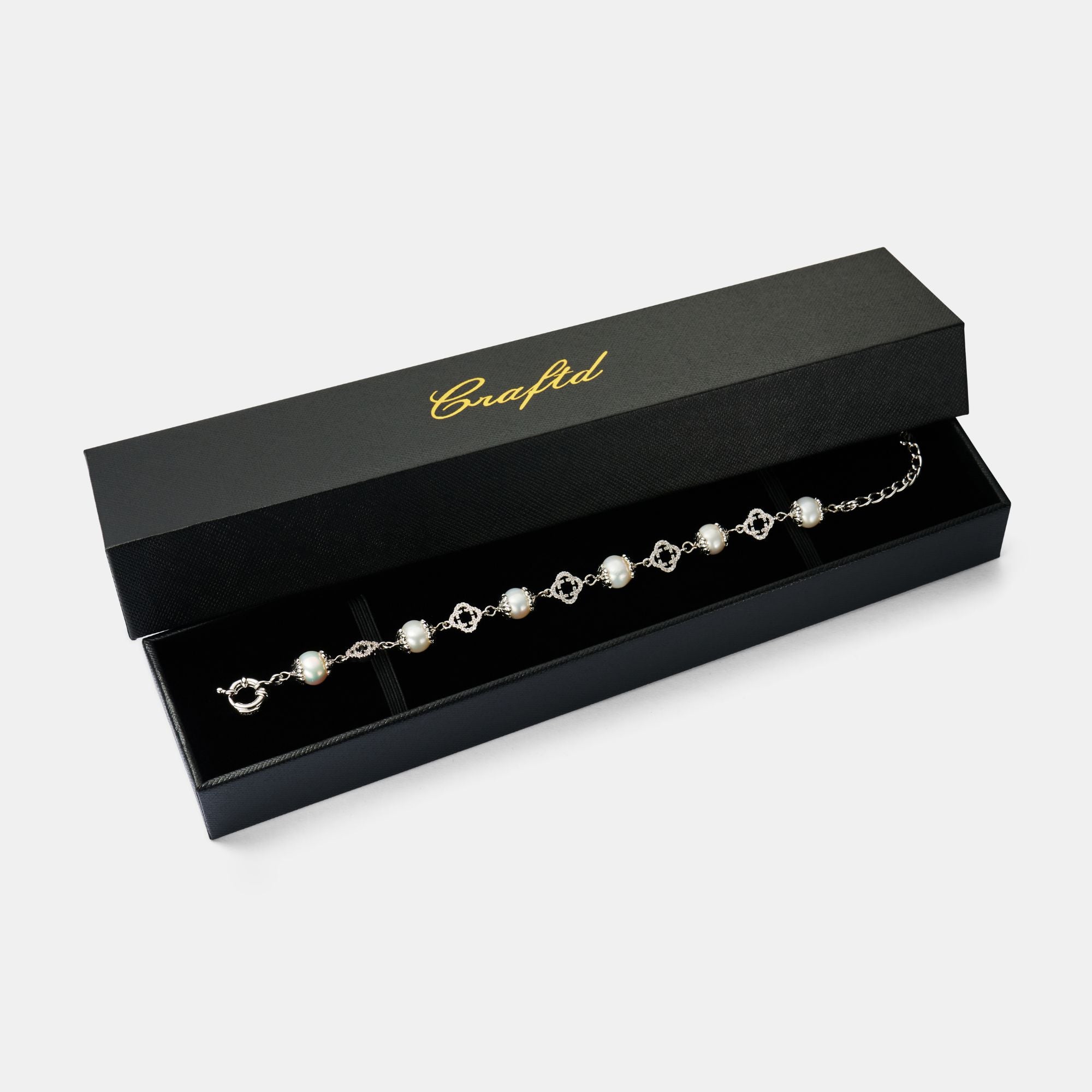Filigree Real Pearl Bracelet (Silver)
