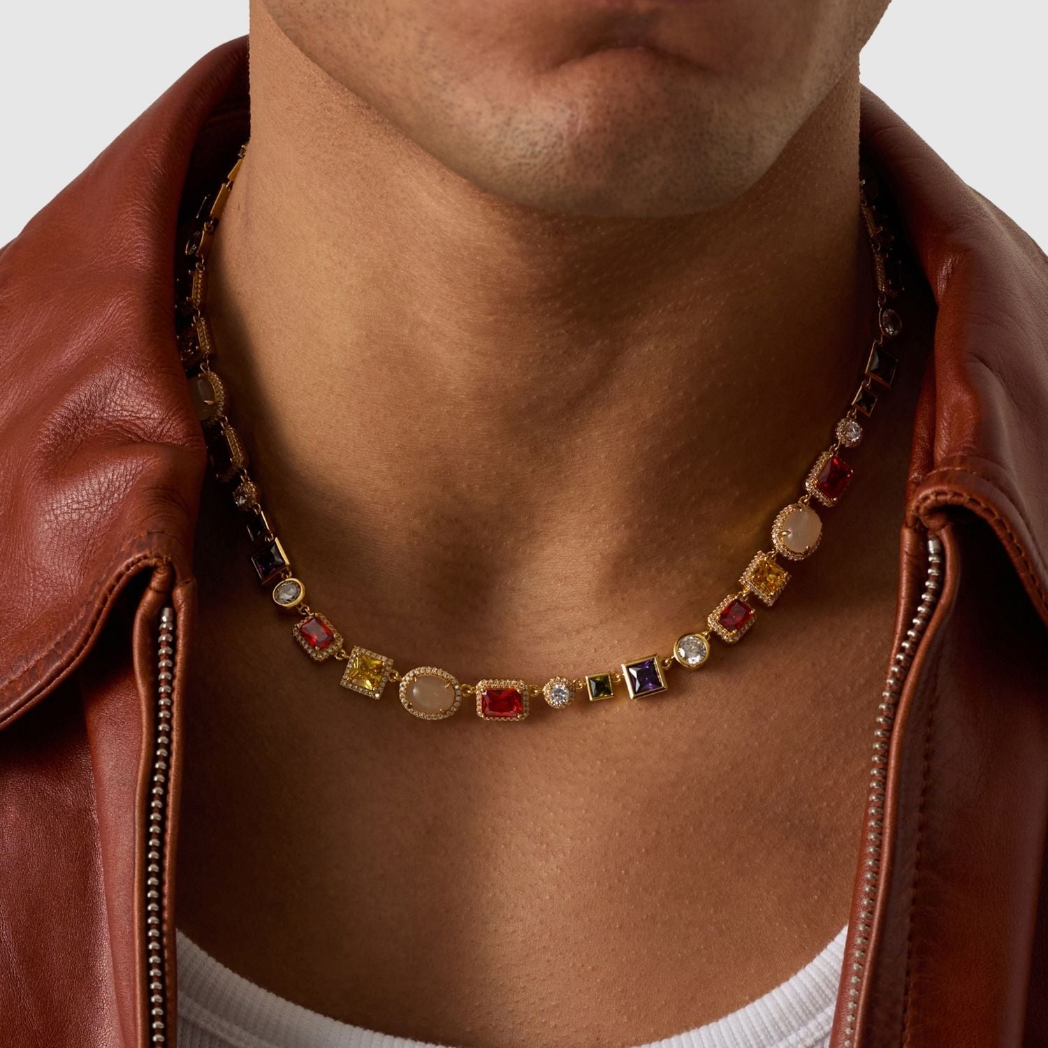 Gemstone Necklace (Gold)