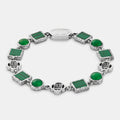 Green Quartz Gemstone Bracelet (Silver)