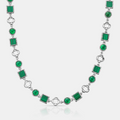 Green Quartz Gemstone Necklace (Silver)