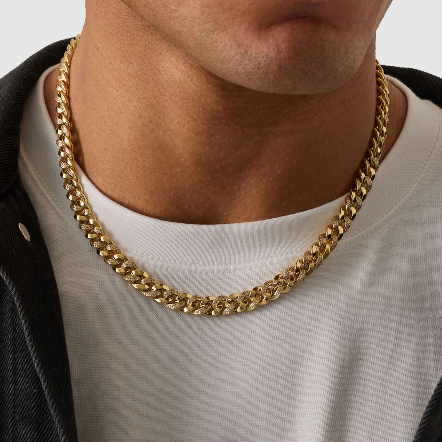 Half Iced Cuban (Gold) 8mm