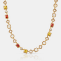 Iced Gemstone Necklace (Gold)