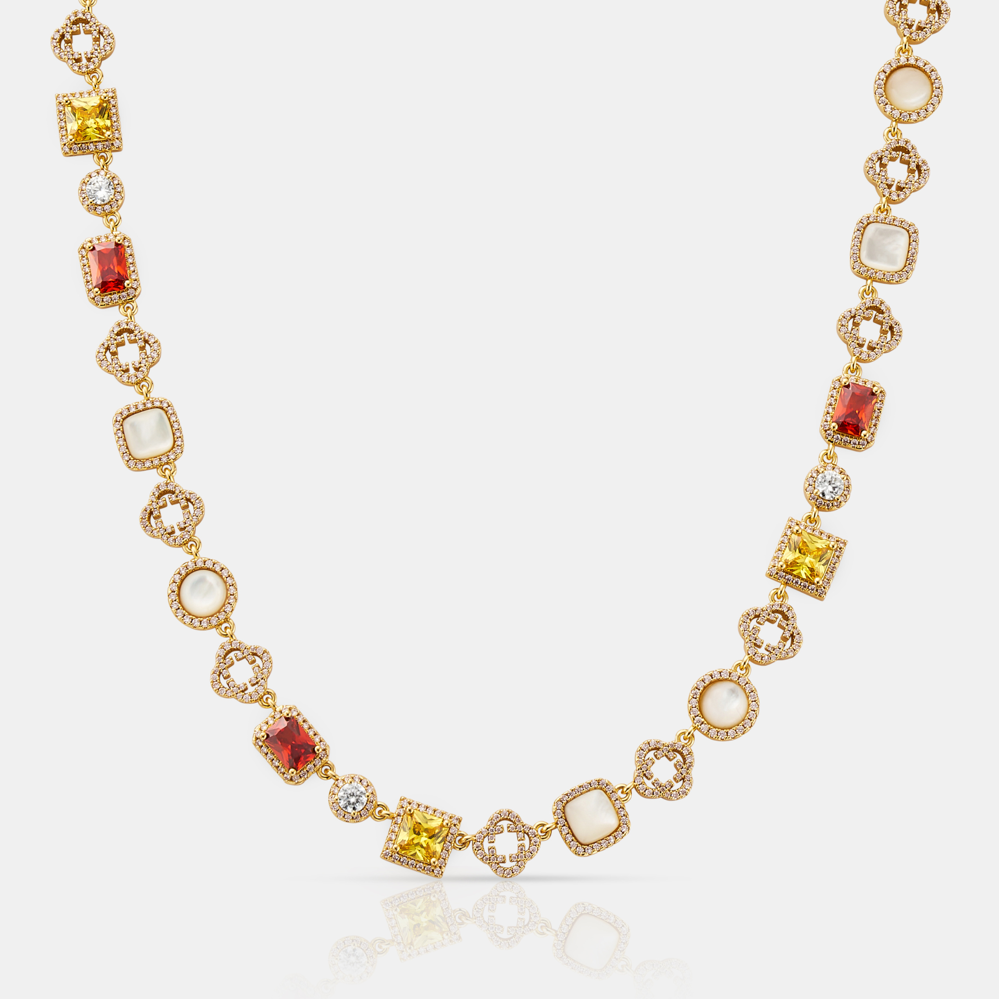 CRAFTD London】ICED GEMSTONE NECKLACE Iced Gemstone Necklace (Gold)
