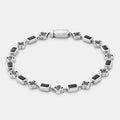 Onyx Gemstone Clover Bracelet (Silver)