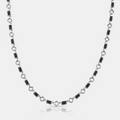 Onyx Gemstone Clover Necklace (Silver)