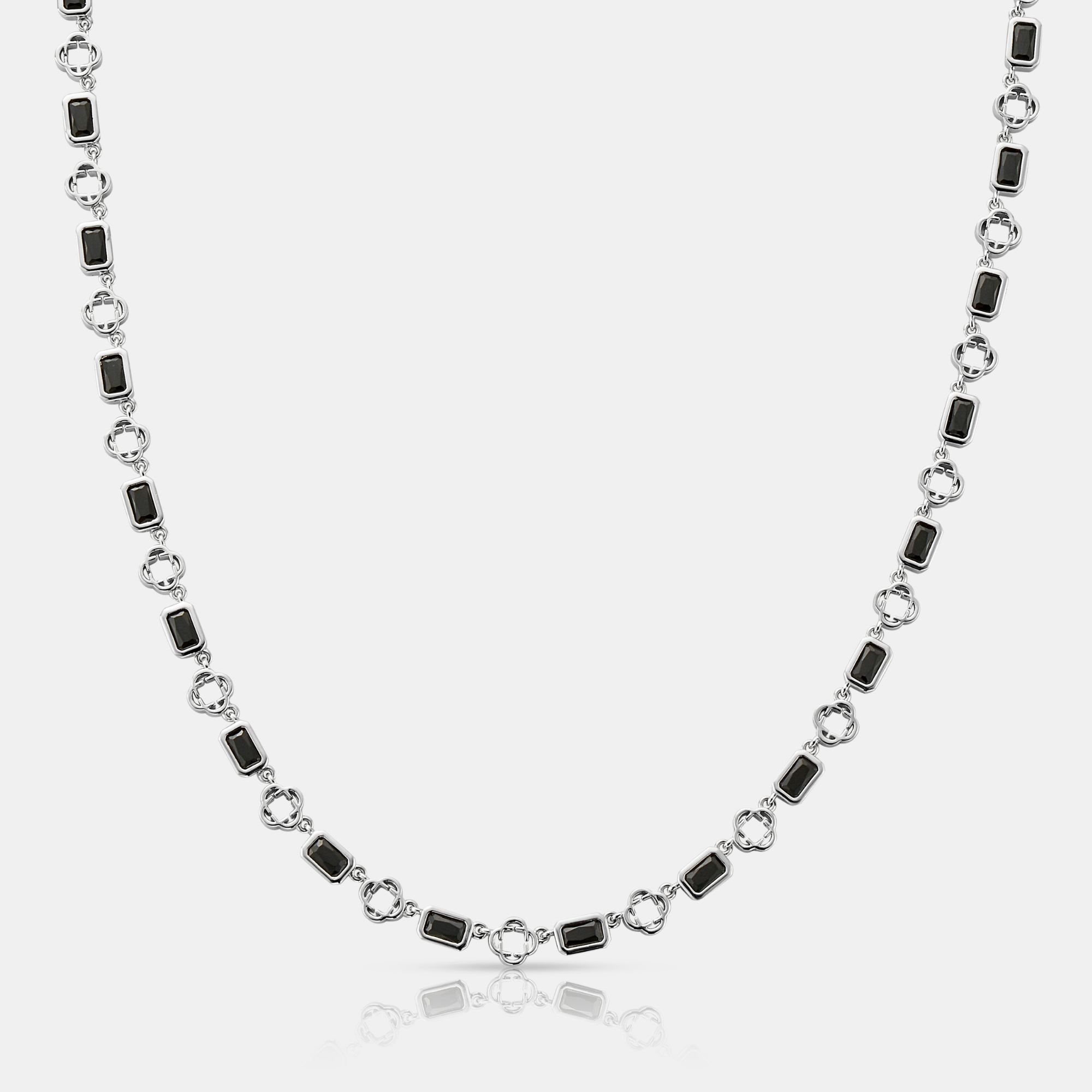 CLOVER 2 MOTIFS SILVER DIAMOND ONYX
