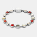 Red Crystal Gemstone Bracelet (Silver)