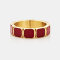 Red Stone Band Ring (Gold)