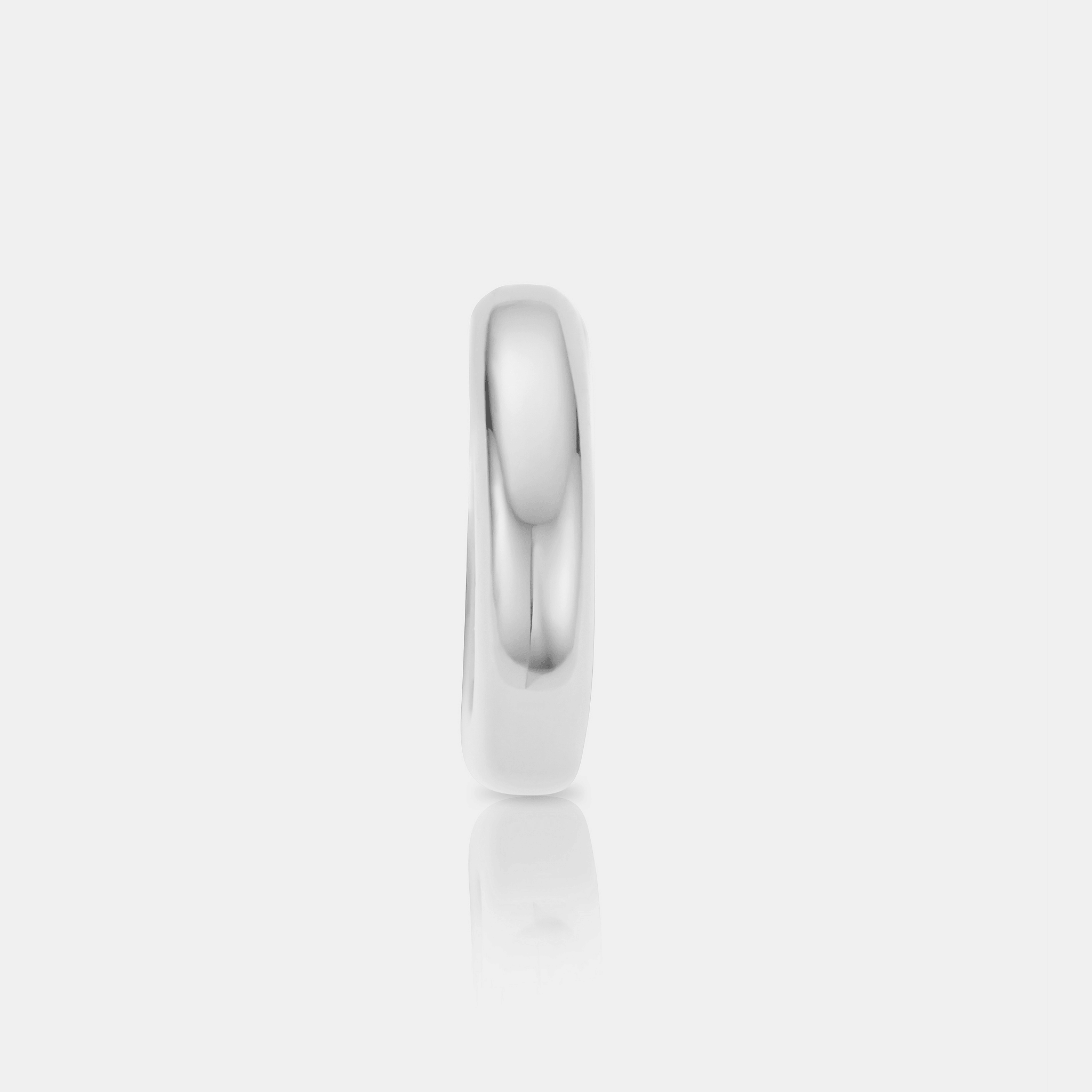 Rounded Hoop Earring (Silver)