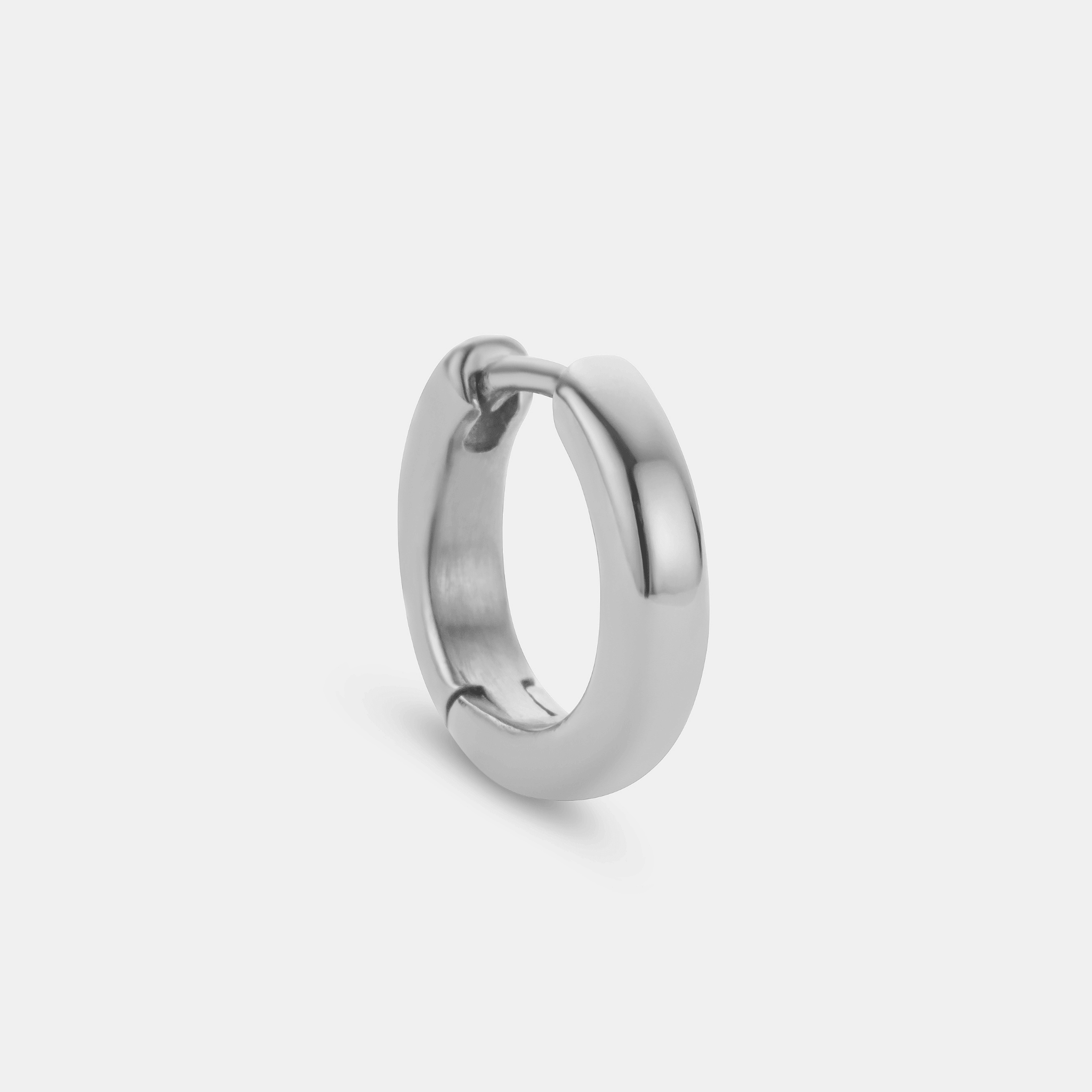 Rounded Hoop Earring (Silver)