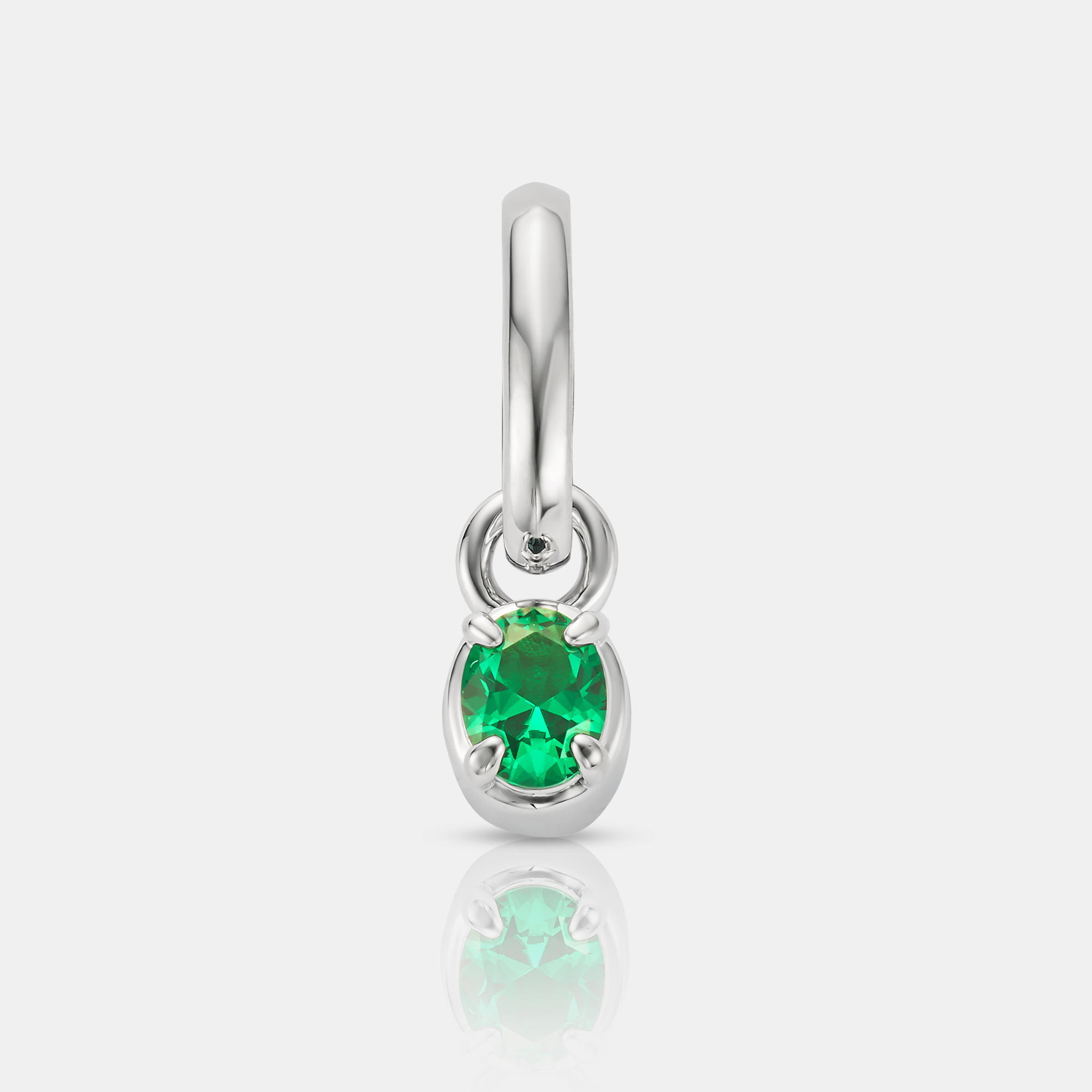 Mini Emerald Oval (Silver)