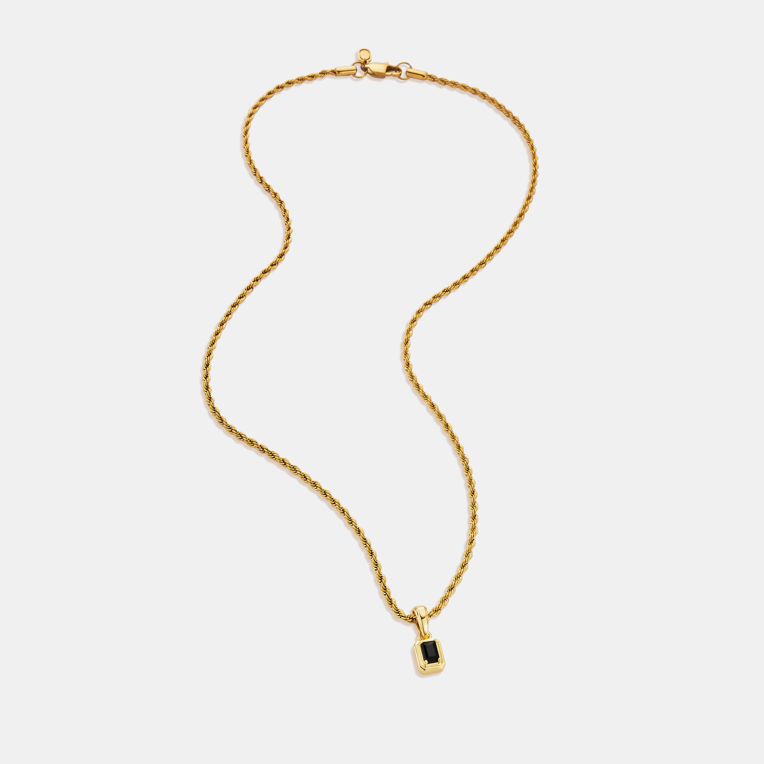 Mini Onyx Stone Rectangle (Gold)