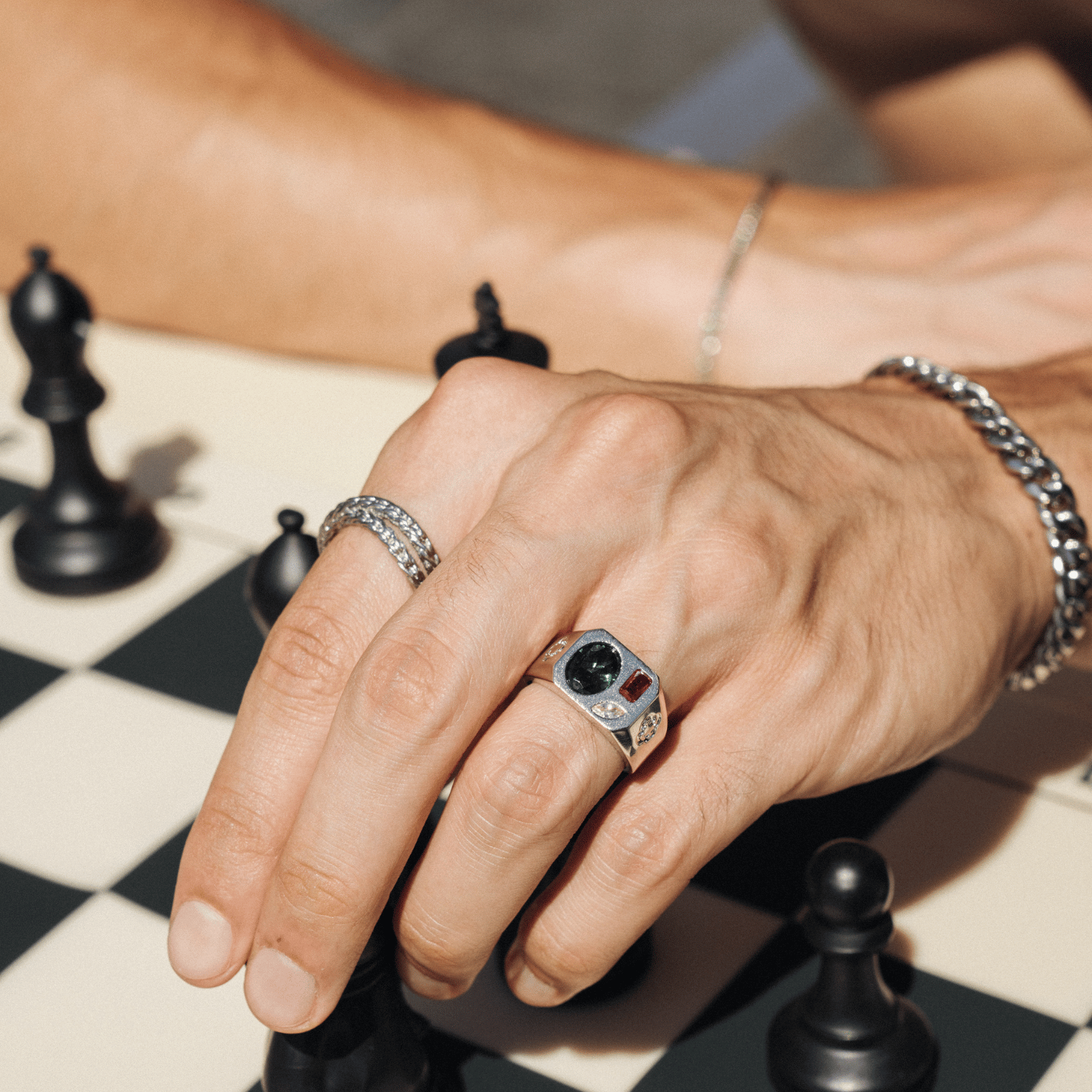Tri Stone Ring (Silver)