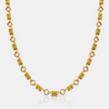 Yellow Gemstone Clover Necklace (Gold)
