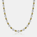 Yellow Gemstone Clover Necklace (Silver)
