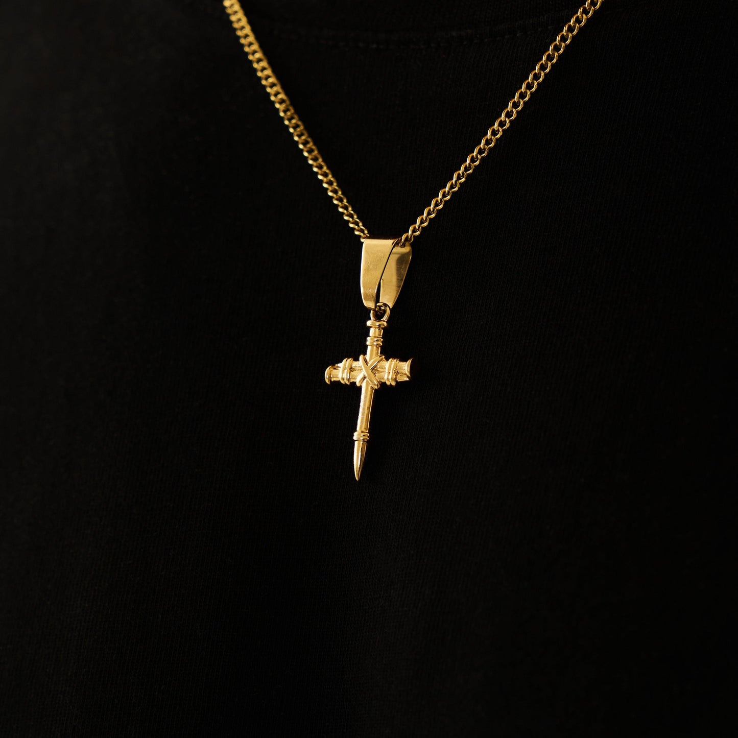 Nail Cross Pendant (Gold)