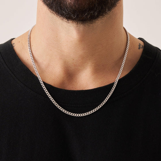 キューバン(スターリングシルバー)4mm