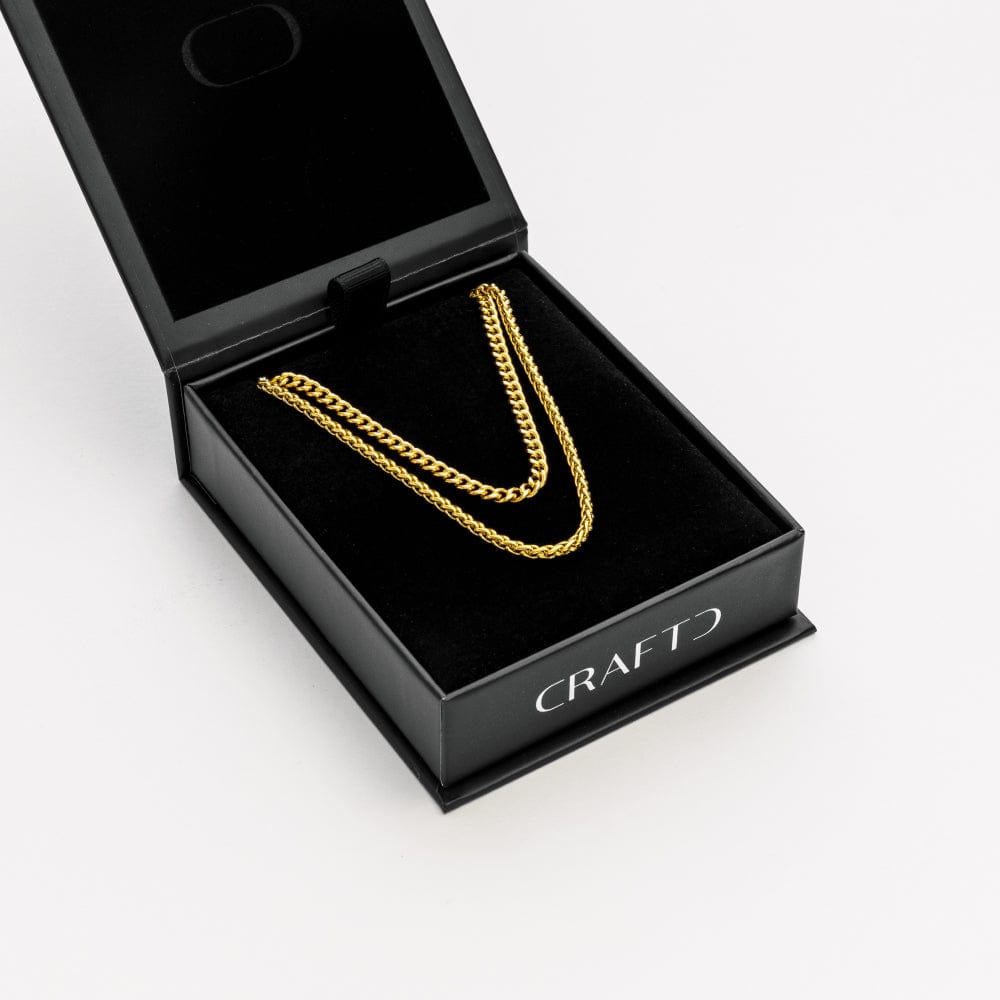 CRAFTDLondon クラフトロンドン CUBAN & WHEAT CHAIN GIFT SET Cuban & Wheat Chain Gift Set (Gold)