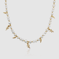 Pendant Real Pearl Necklace (Gold)