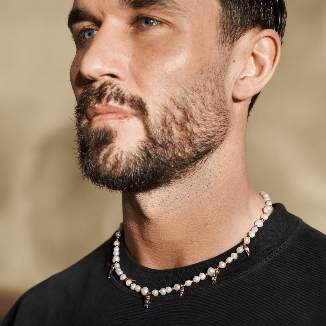 Pendant Real Pearl Necklace (Gold)