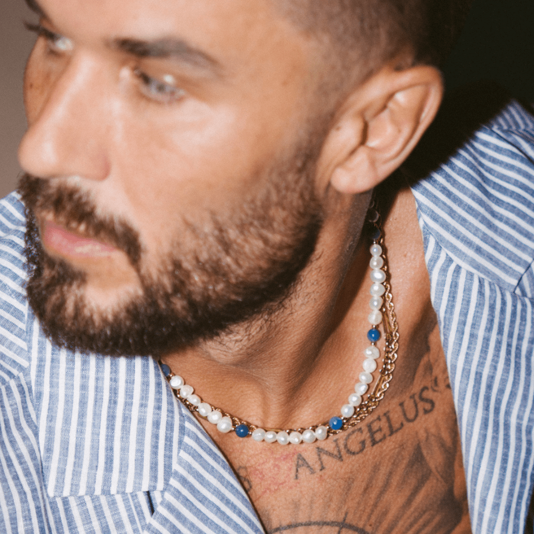 Cobalt Blue - Real Pearl Necklace