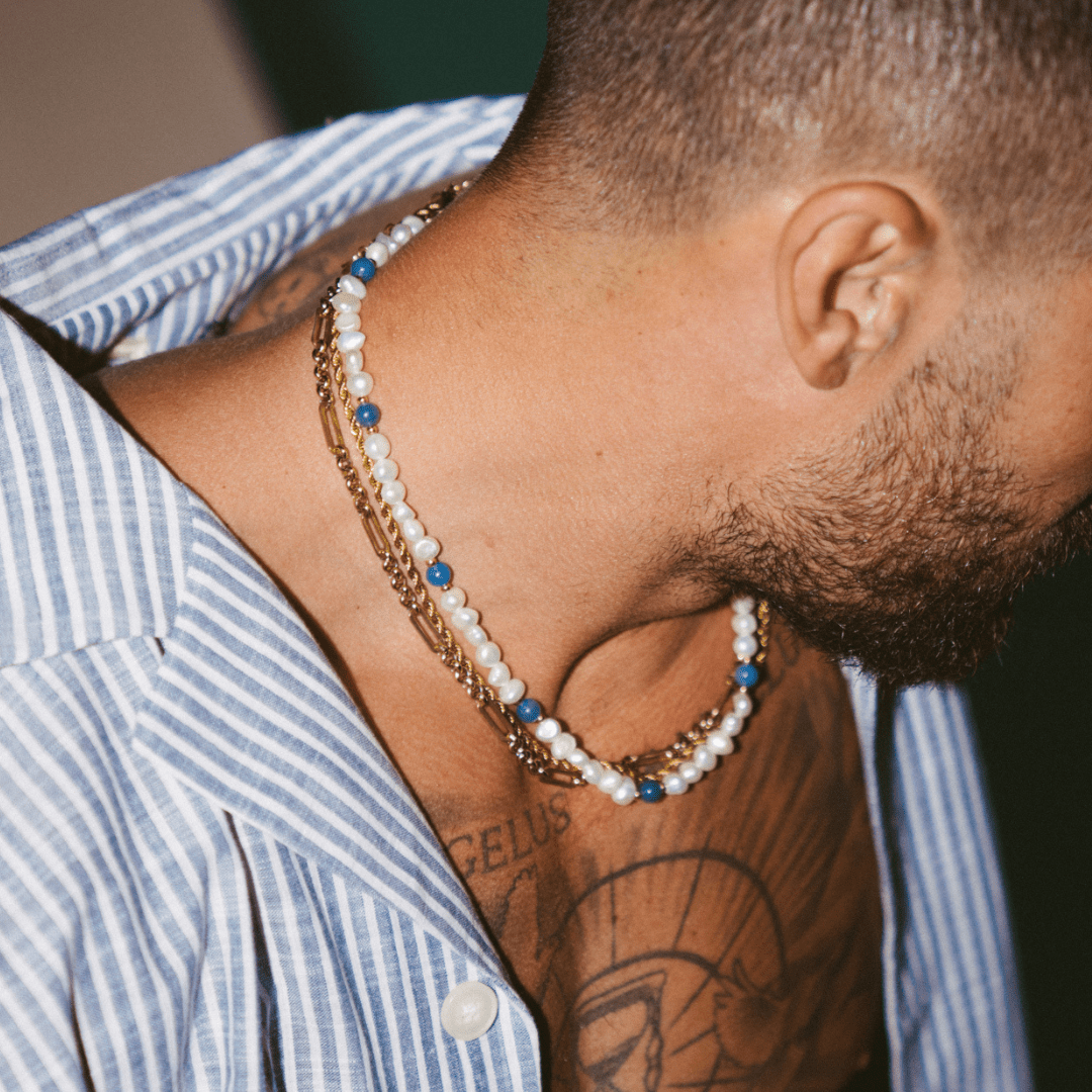 Cobalt Blue - Real Pearl Necklace