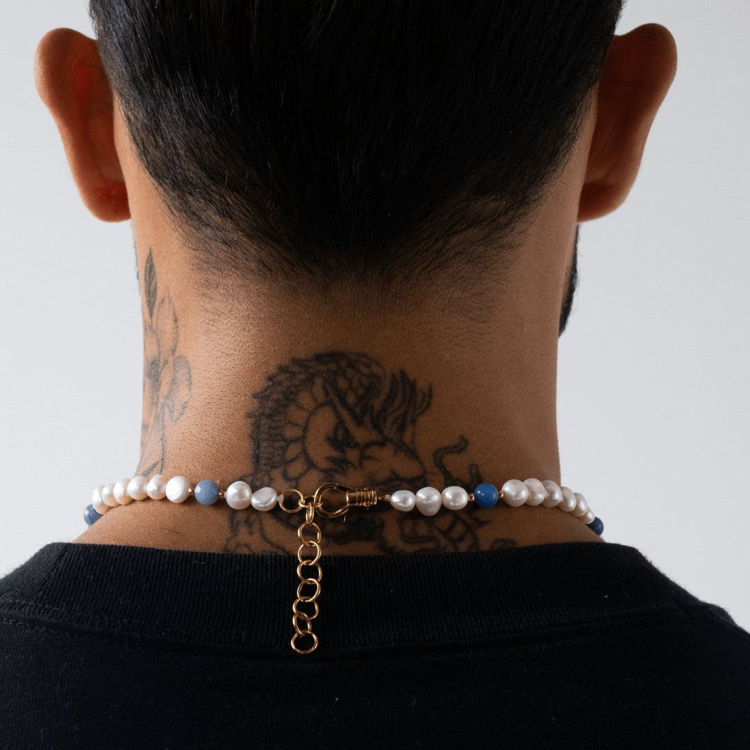 Cobalt Blue - Real Pearl Necklace