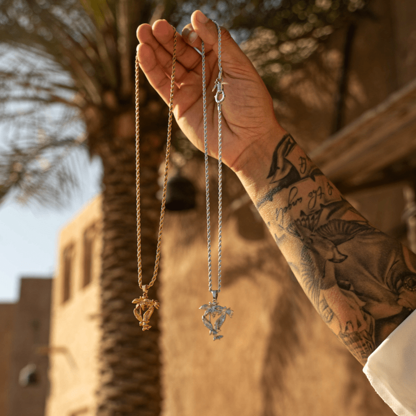 Palm & Dove Pendant (Silver)